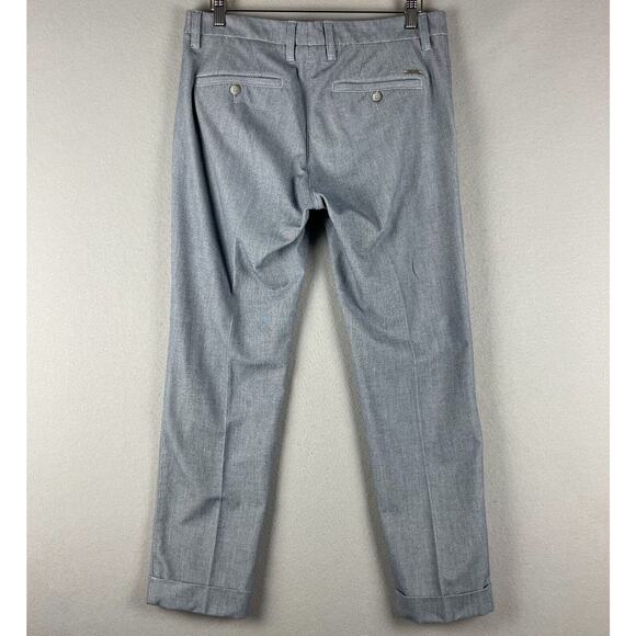 Mac Jeans Lennox Pants Mens 33x29 Blue Chino Cuffed Germany Career Office Preppy - Picture 9 of 16